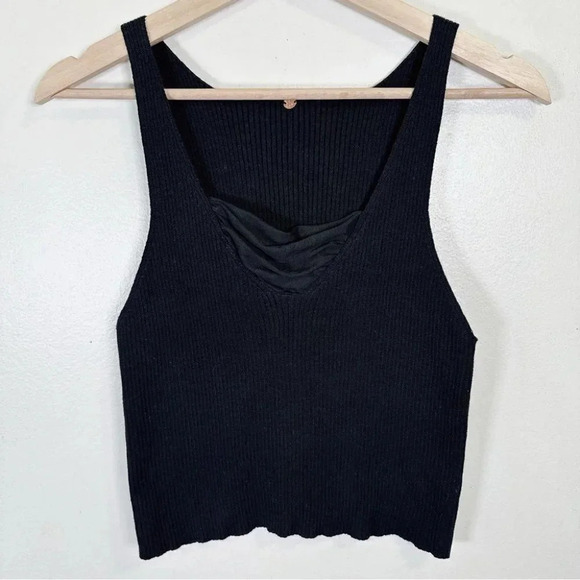 Free People One Ribbed Mesh Ruched Neck  Tank Top - Picture 5 of 15